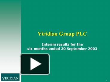 Viridian Group PLC presentation | free to download