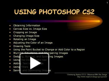 PPT – USING PHOTOSHOP CS2 PowerPoint presentation | free to download - id:  130b5c-MTUzZ