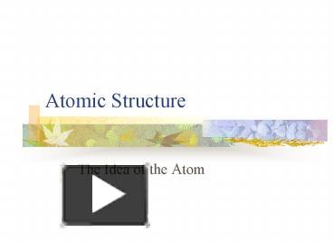 structure of atoms ppt