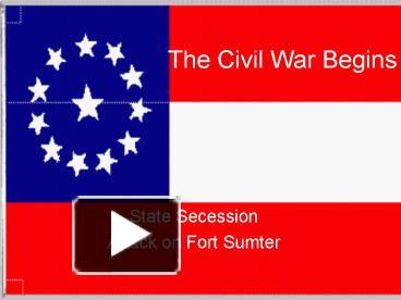 The Civil War Begins presentation | free to view