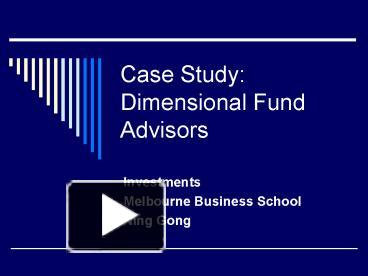 dimensional fund advisors case analysis