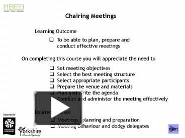 Ppt Chairing Meetings Powerpoint Presentation Free To View