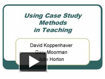 case study method in education