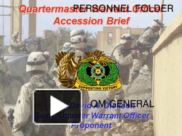 Ppt Quartermaster Warrant Officer Accession Brief Powerpoint