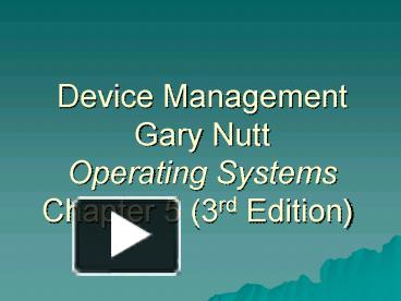 Gary Nutt Operating Systems 3rd Edition Pearson 2004 Pdf Free