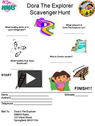 PPT – Dora The Explorer Scavenger Hunt PowerPoint presentation | free ...