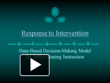 Response to Intervention presentation | free to view