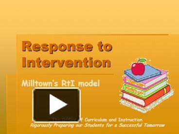 PPT – Response to Intervention PowerPoint presentation | free to view ...
