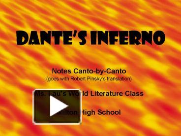 Dante's Inferno. - ppt download