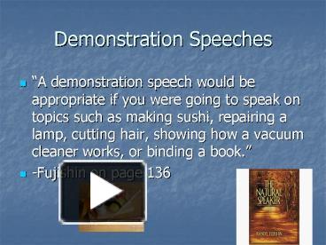 demostration speech topics