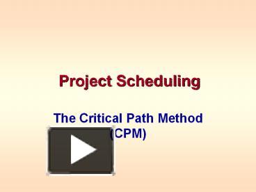 PPT – Project Scheduling PowerPoint presentation | free to view - id ...
