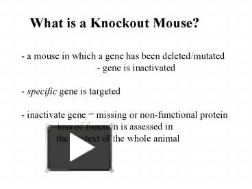 Difference between transgenic and knockout mice image