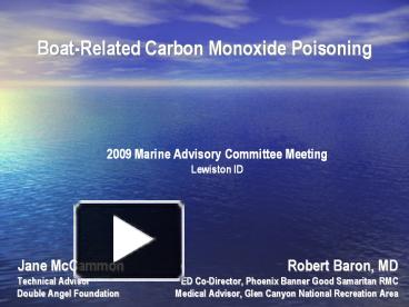 Ppt Boat Related Carbon Monoxide Poisoning Powerpoint