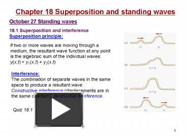 PPT – Chapter 18 Superposition and standing waves PowerPoint ...