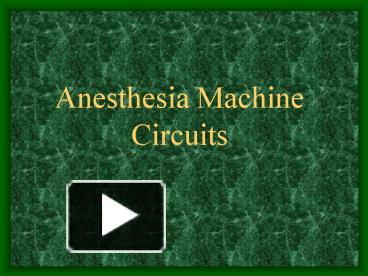anaesthesia machine ppt free