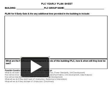 PLC YEARLY PLAN SHEET presentation | free to view