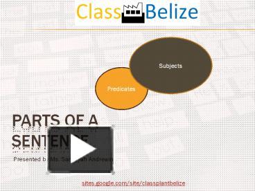 parts of sentences ppt