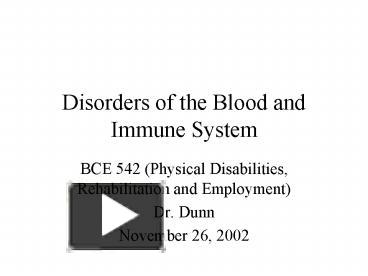 disorders of the immune system ppt