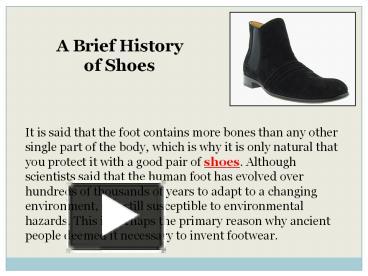 history of footwear ppt