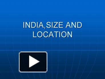 india size and location ppt free