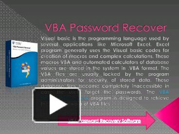 Remove VBA Password 4.8.34 Crack Version Full Free Download
