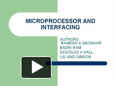 microprocessor and interfacing by douglas v hall free ebook