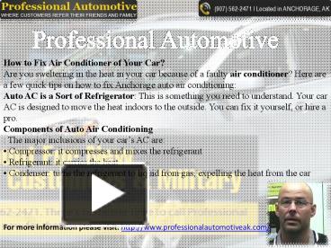 PPT – How to Fix Air Conditioner of Your Car PowerPoint presentation ...