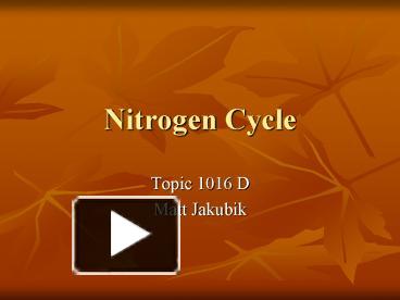 Nitrogen Cycle presentation | free to view