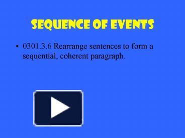 PPT – Sequence of Events PowerPoint presentation | free to view - id ...