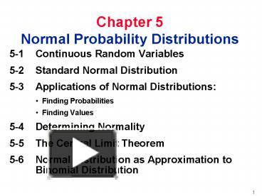 Chapter 5 Normal Probability Distributions presentation | free to download