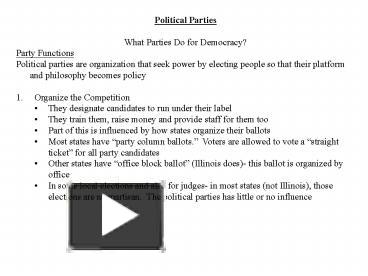 Political Parties presentation | free to view