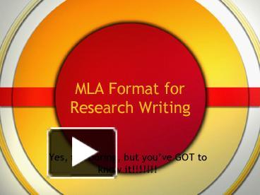 MLA Format for Research Writing presentation | free to view
