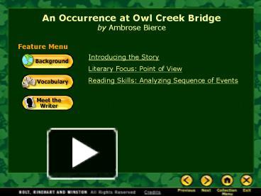 Occurrence owl creek bridge literary analysis