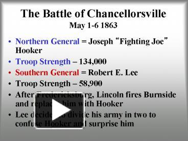 The Battle of Chancellorsville May 1-6 1863 presentation | free to download