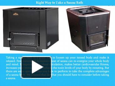 Right Way to Take a Sauna Bath presentation | free to download