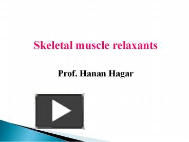 classification of muscle relaxants ppt