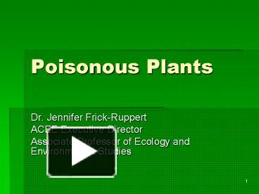 Poisonous Plants presentation | free to view
