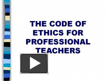 ethics code teachers professional powerpoint presentation ppt