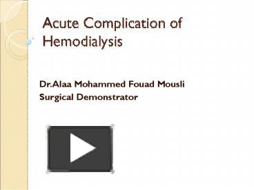 hemodialysis