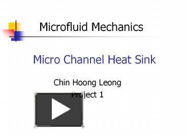 Ppt Micro Channel Heat Sink Powerpoint Presentation Free