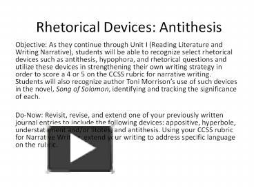 Antithesis examples in literature image