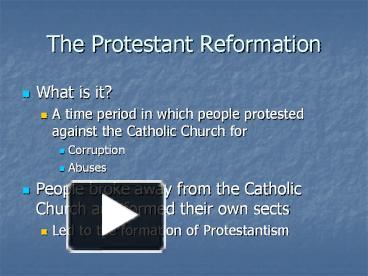 The Protestant Reformation presentation | free to download