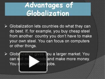 disadvantages of globalisation