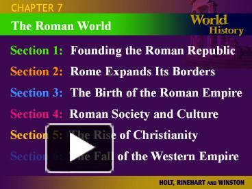 PPT – Section 1:Founding the Roman Republic PowerPoint presentation ...