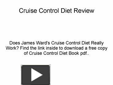 PPT – Cruise Control Diet Pdf PowerPoint presentation | free to ...