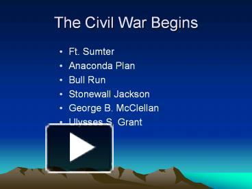 The Civil War Begins presentation | free to download