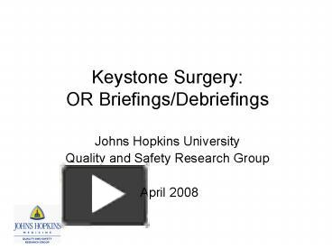 PPT – Johns Hopkins University PowerPoint presentation | free to view ...