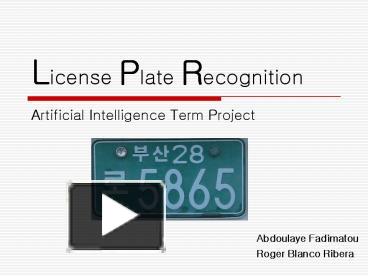 Automatic number plate recognition ppt