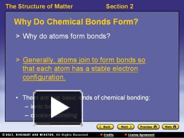 PPT – Why Do Chemical Bonds Form? PowerPoint presentation | free to ...