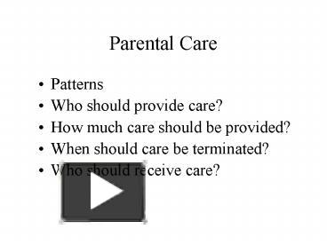 parental care in fishes ppt